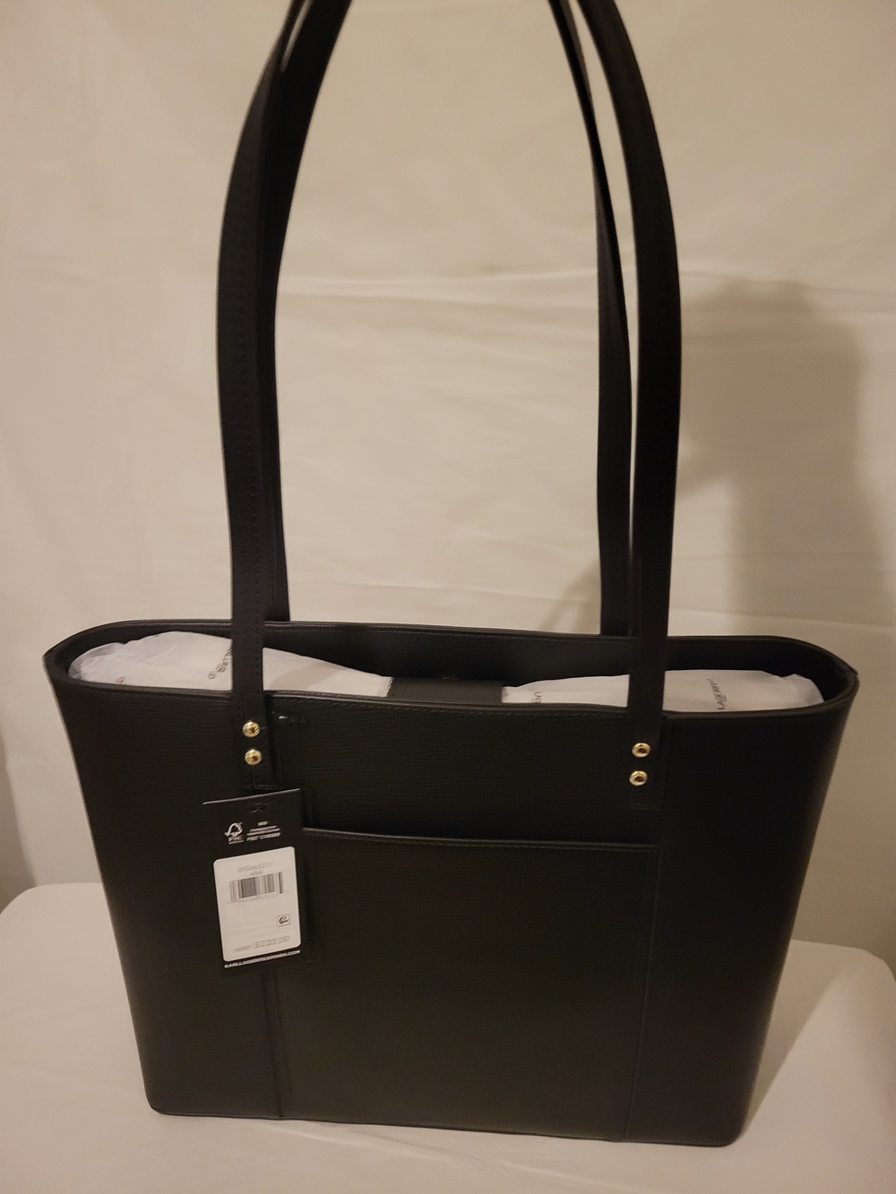 Karl Lagerfeld Black Tote Bag with Colorful KARL Charm - Picture 3 of 13